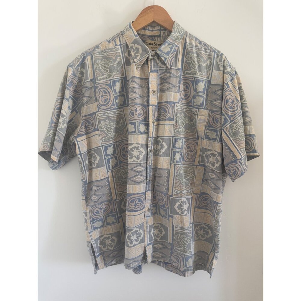 Vintage Cooke Street Honolulu Mens XL Reverse Print Aloha Shirt – Made‎ in USA –